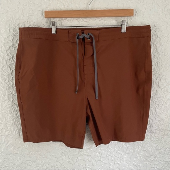 Men’s Prana Riveter Summer Beach Swimming Boardshorts Size 40 Rust 7” - Picture 2 of 10